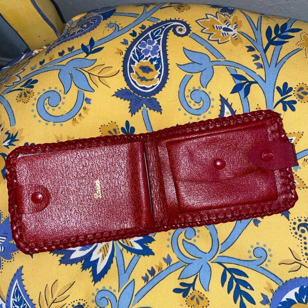 Red Leather‎ Vintage Men's Wallet - Picture 2 of 6